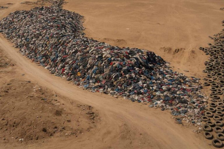 Hřbitov módy: V chilské poušti se hromadí tuny nechtěného oblečení, viditelné dokonce i z vesmíru