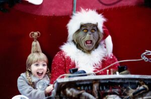 Taylor Momsen a Jim Carrey, Grinch, FOTO: © 2000 Universal Studios, distr. TV Nova